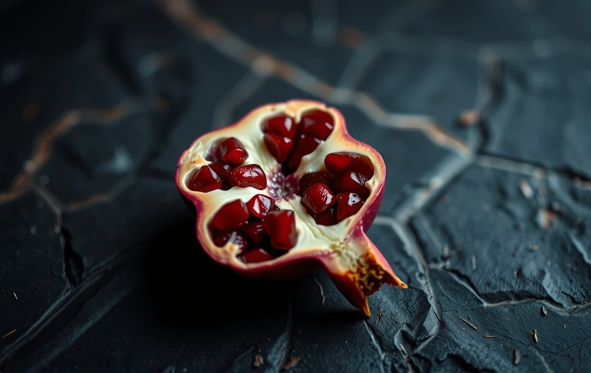 Makroaufnahme eines Granatapfels